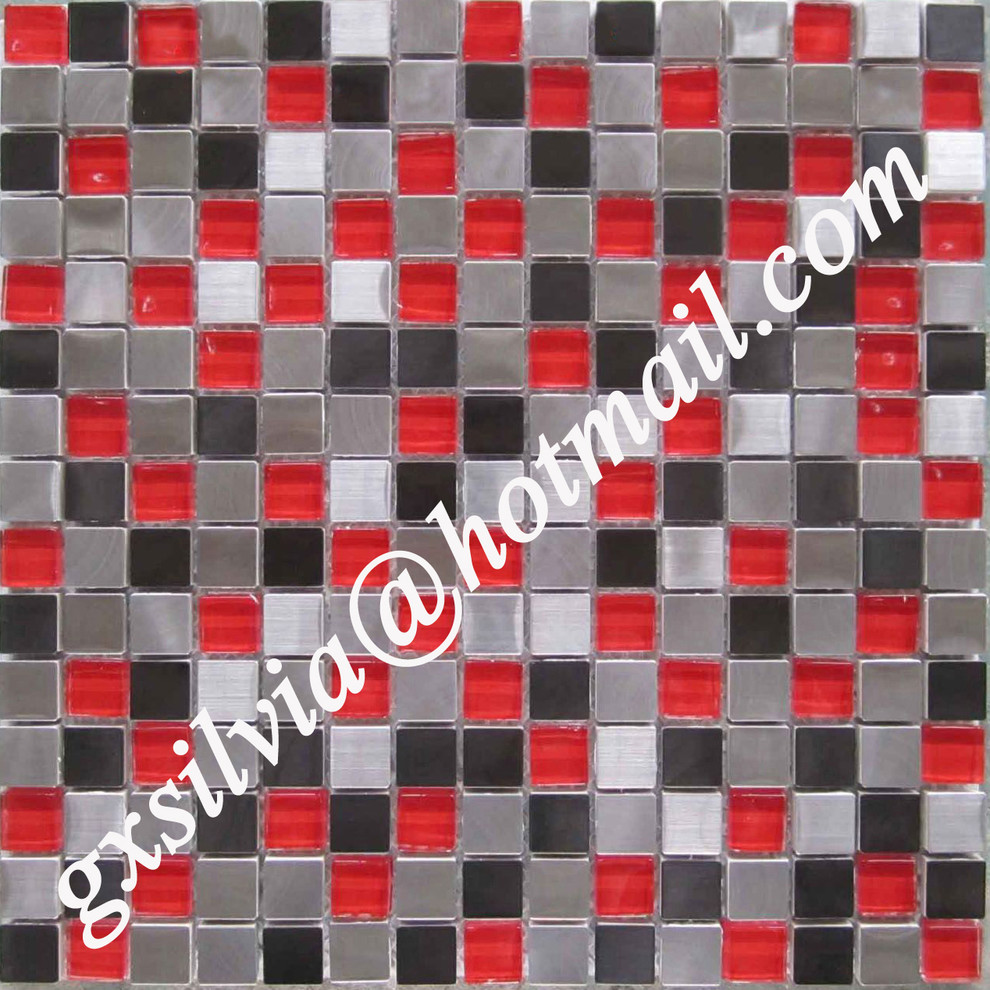 Stainless steel and glass mosaic blends