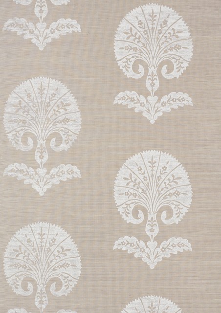 Schumacher Ottoman Flower Sisal Printed Grasscloth Wallpaper, 8 YD Rolls -  Contemporary - Wallpaper - by Schumacher | Houzz