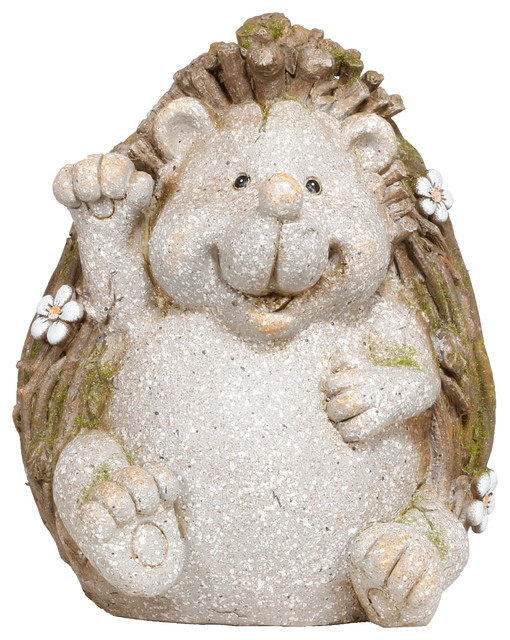 Alpine Mossy Twig Hedgehog Indoor/Outdoor Statue, 11 Inch Tall