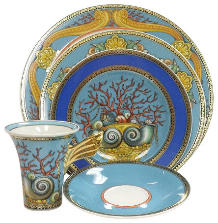 Versace La Mer, 5 Piece Place Setting High Cup - Bord de Mer - Service