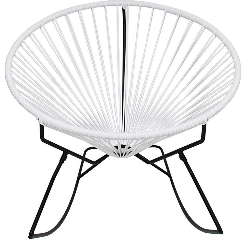 Innit Designs Innit Rocker Chair, Black Base, White
