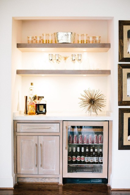 Bar With Open Shelves - Transitional - Home Bar - Atlanta - by