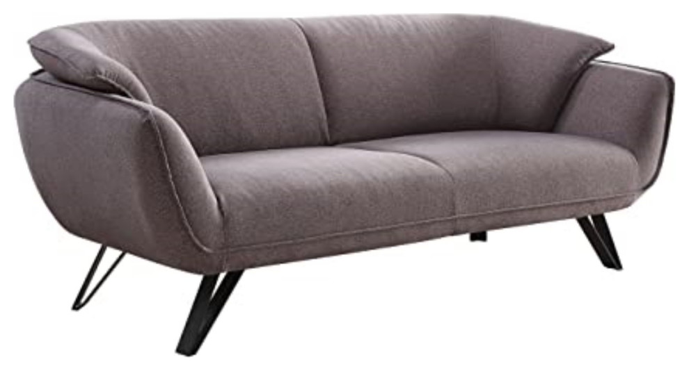 Modern Sofa, Hairpin Legs & Unique Padded Seat With Slightly Flared