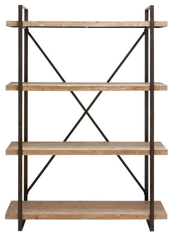 Classic Metal Wood Shelf 67in.H, 47in.W