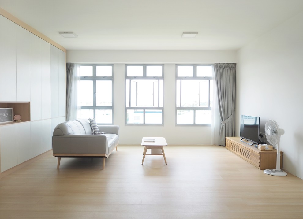 Photo of a Scandinavian living room in Singapore.