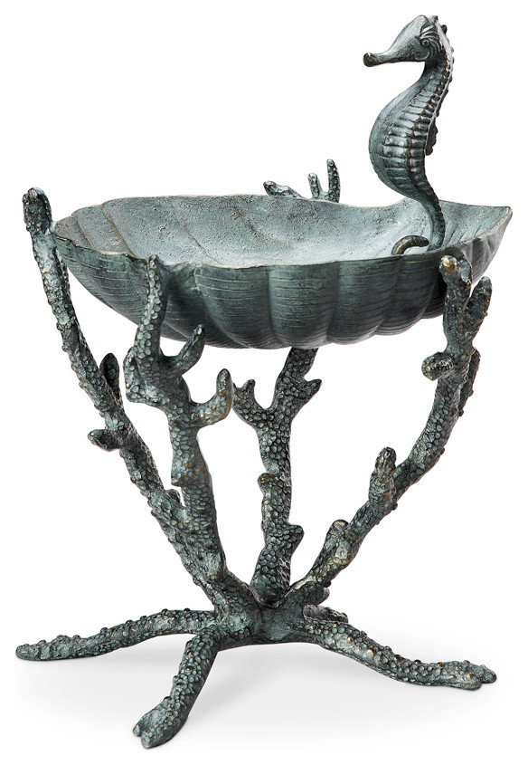 Seahorse Birdbath Beach Style Bird Baths by SPI Houzz