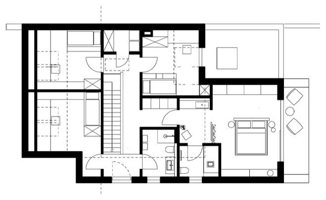 Neubau Doppelhaushälfte K - Obergeschoss