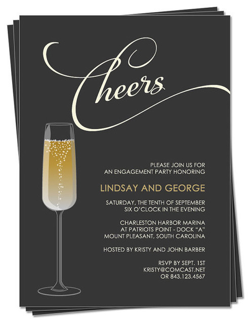 Champagne Party Invitation by M Press Ink