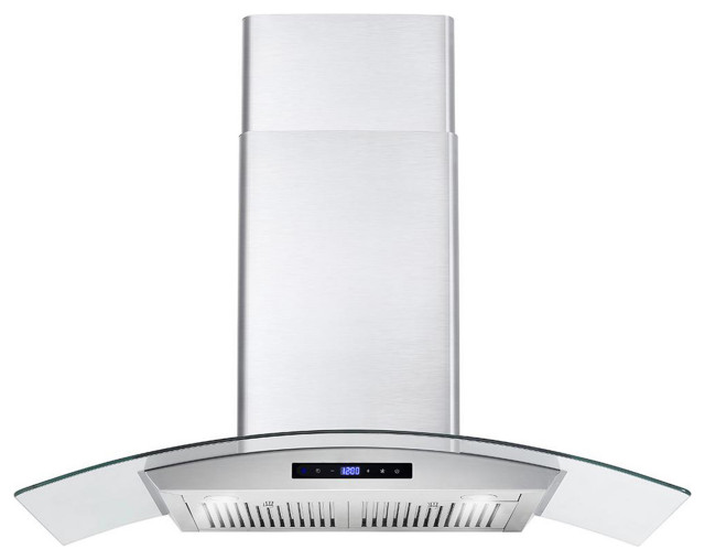 Cosmo Euro Wall-Mount Range Hood Modern Glass