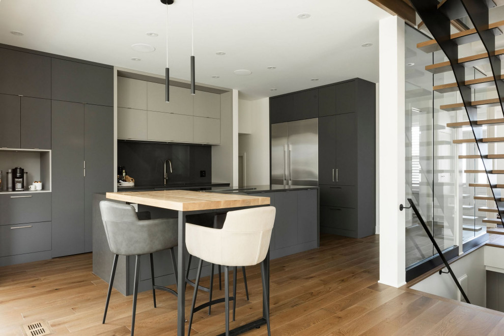 Modern Monochromatic Kitchen Rosemere