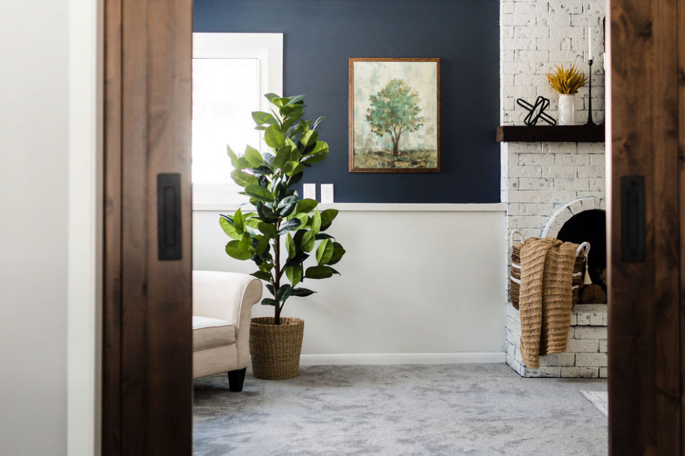Example of a mountain style basement design in Minneapolis