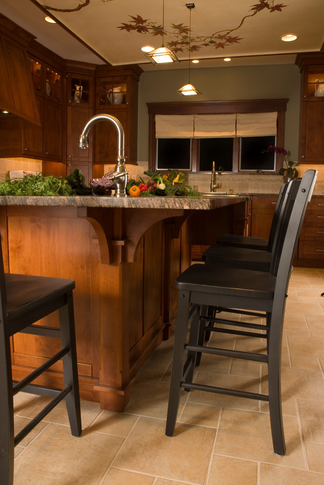 Craftsman Kitchen Island Detail Craftsman Kitchen New York by