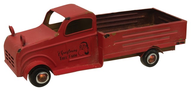 Vintage-Style Red Truck - Farmhouse - Holiday Accents And Figurines ...