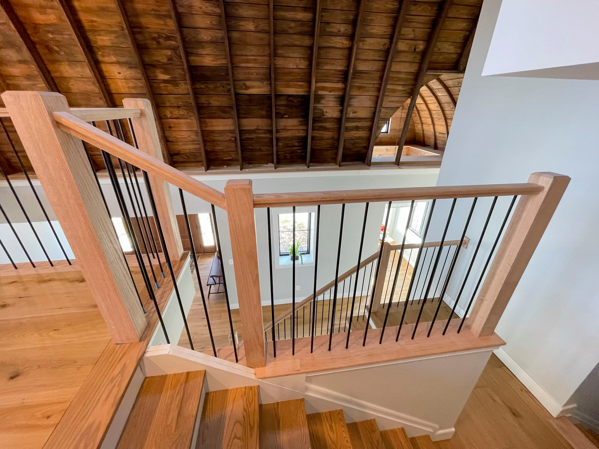 102_Straight-Freestanding Stairs/Landing in Barn Style Home, Leesburg VA 20175