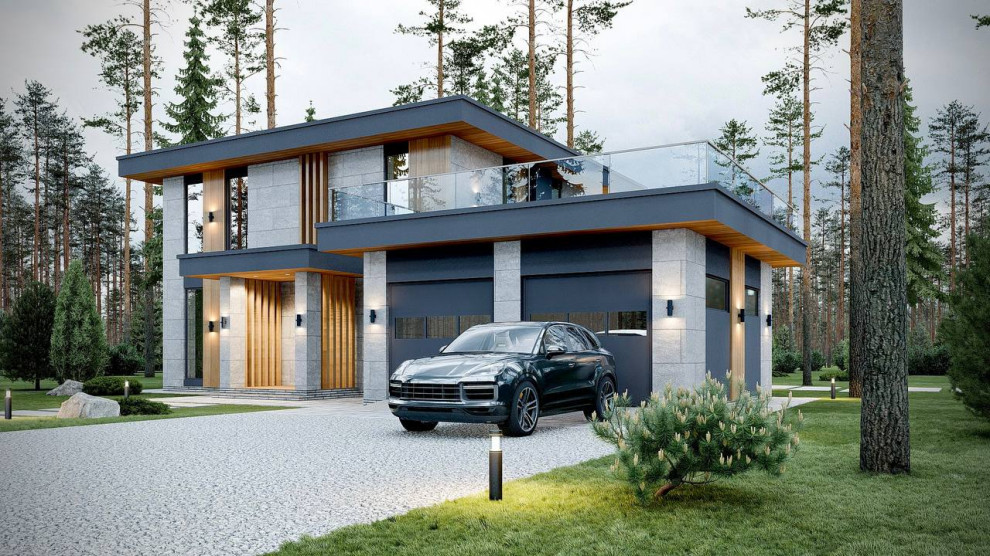 Проект двухэтажного дома в современном стиле 275 кв.м