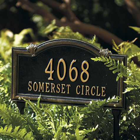 Somerset Arch Two Line Lawn Address Sign