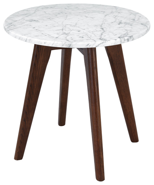 Poly and Bark Riley Marble Round Side Table Midcentury Side Tables