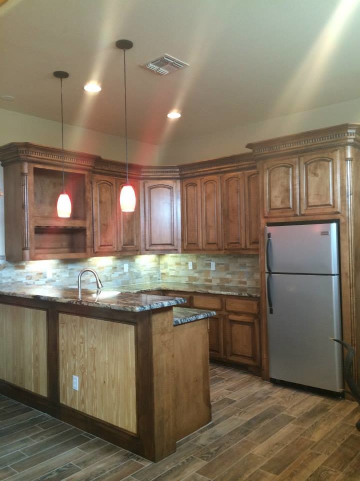Inspiration for a rustic kitchen remodel in Austin