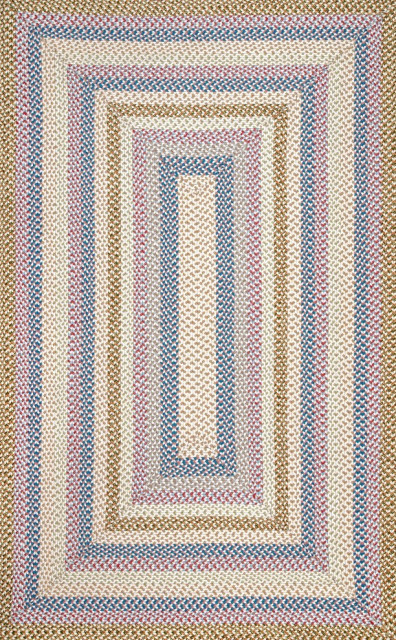 Contemporary Striped Area Rug, Blue, Multi, 5'x8'