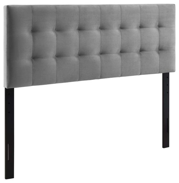 Lily King Biscuit Tufted Performance Velvet Headboard MOD-6121-GRY