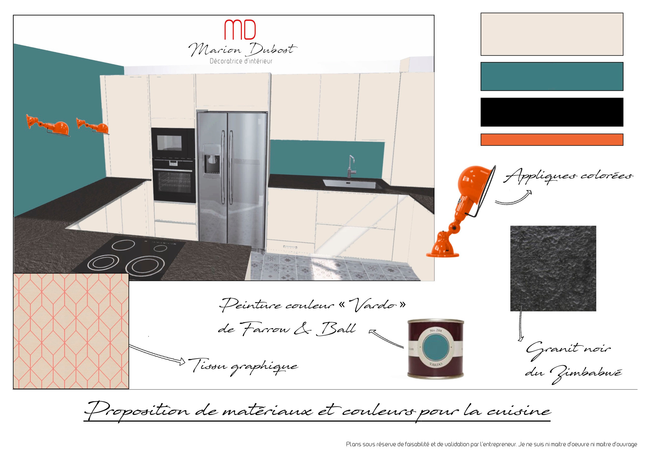 Proposition de couleurs et matières pour une cuisine à Chatou