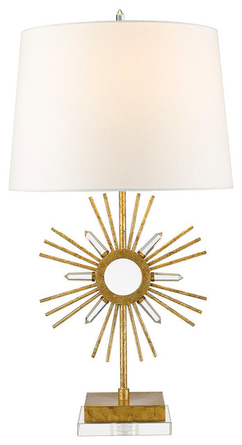 Sun King 1 Light Table Lamp in Distressed Gold