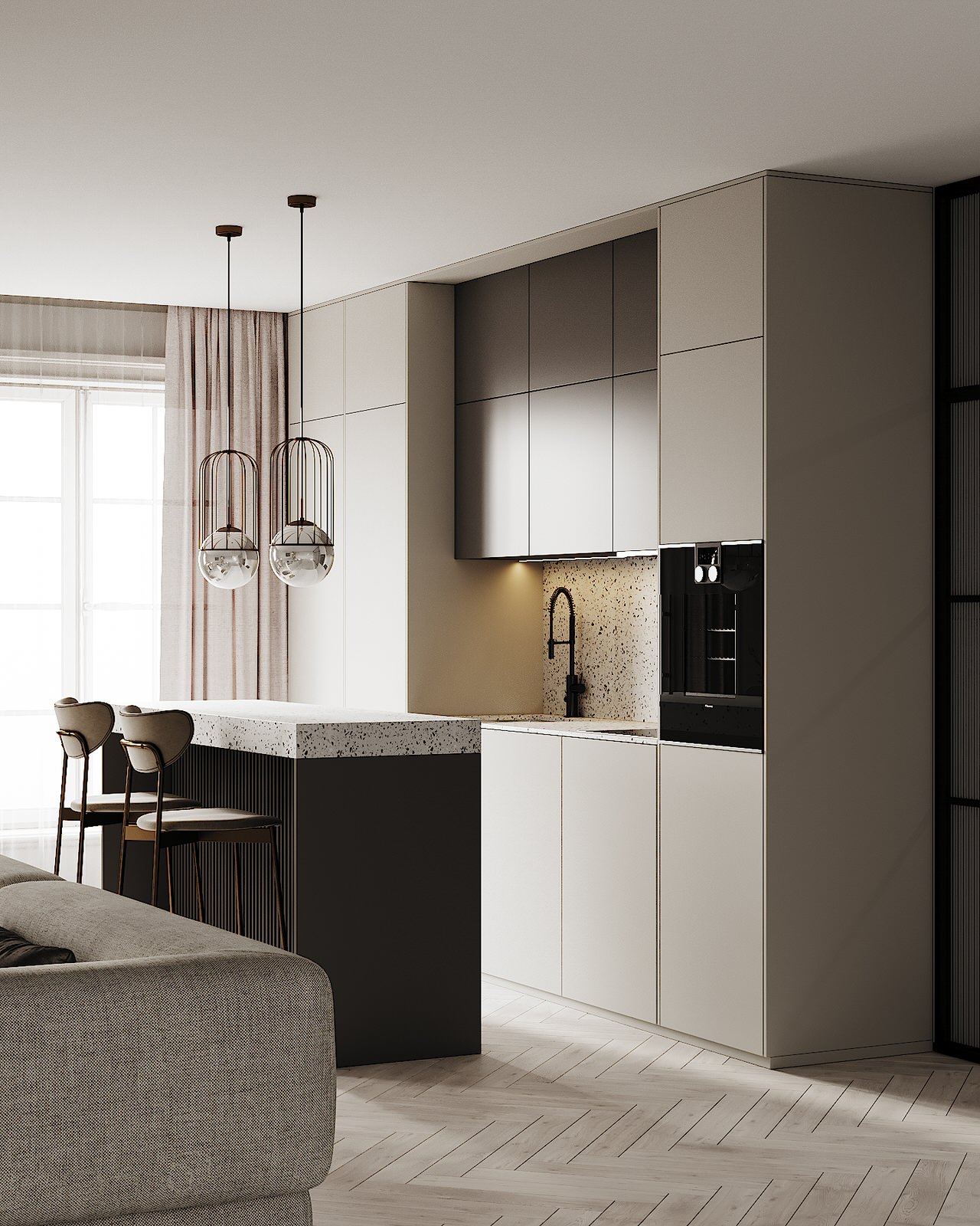 Современная кухня-гостиная