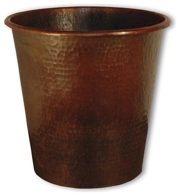 Antique Copper Waste Basket  Contemporary  Trash Cans  by ShopLadder