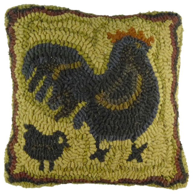 Mother Hen Pillow 12"x12" Farmhouse Decorative Pillows by