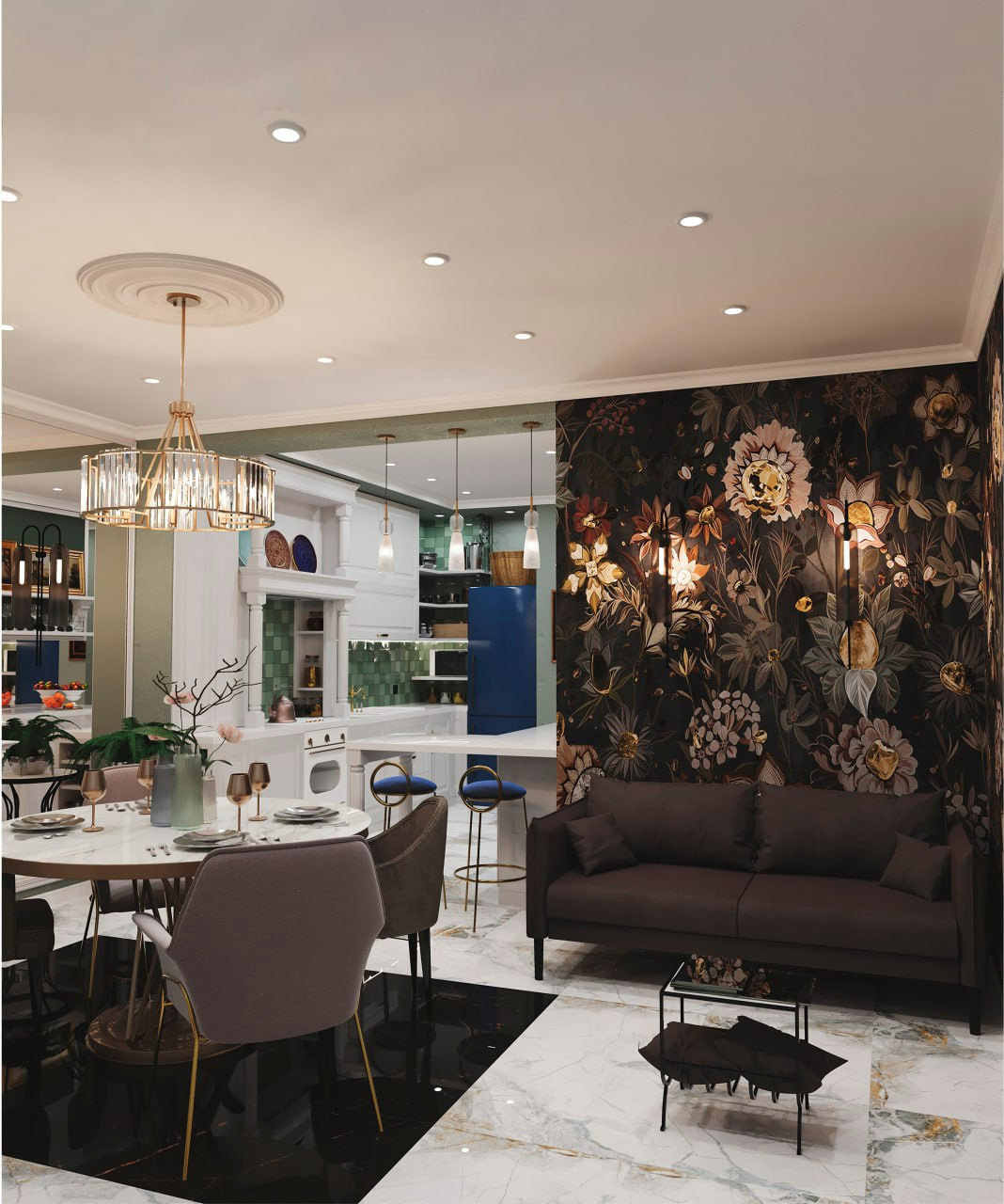 Мягкий интерьер  с деталями.