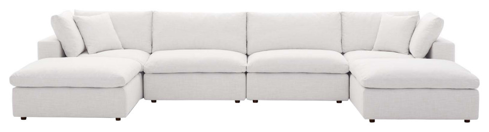 Cloud Couch, U-Chaise Cloud Sectional Sofa Set, Modular 6Piece Dream Couch, Beige
