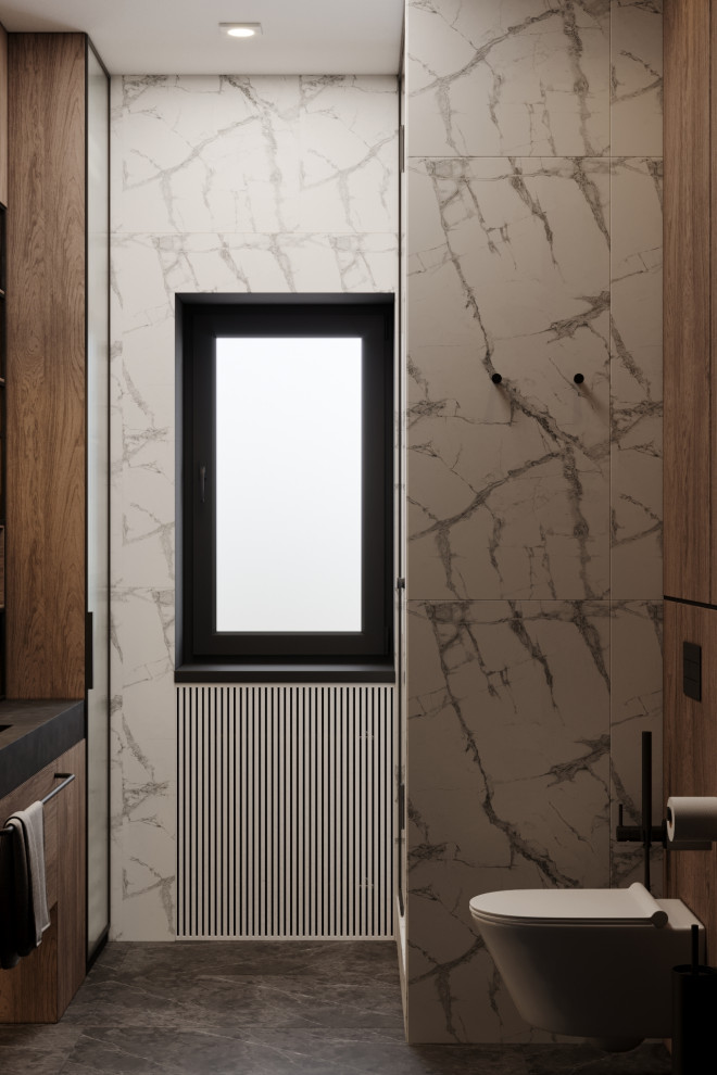 Визуализация кабинета и санузла в коттедже в д. Конохово