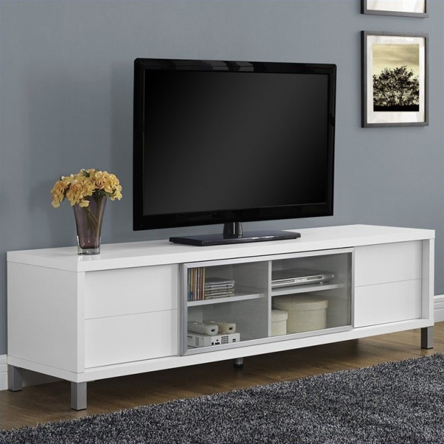 Tv Stand 71 Inch Console Living Room Bedroom Laminate White