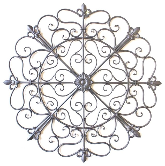 Renata 24 Round Tuscan Wrought Iron Wall Grille Traditional Renata 24 Round Tuscan Wrought Iron Wall Grille
