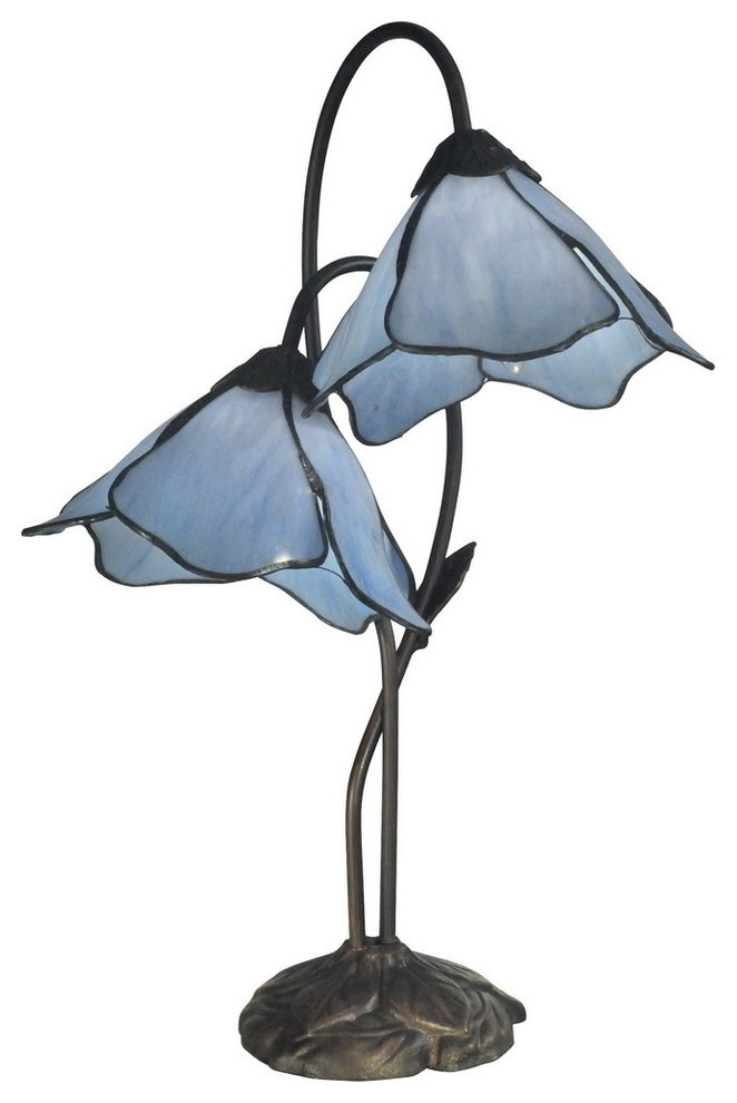 Poelking 2-Light Blue Lily Table Lamp