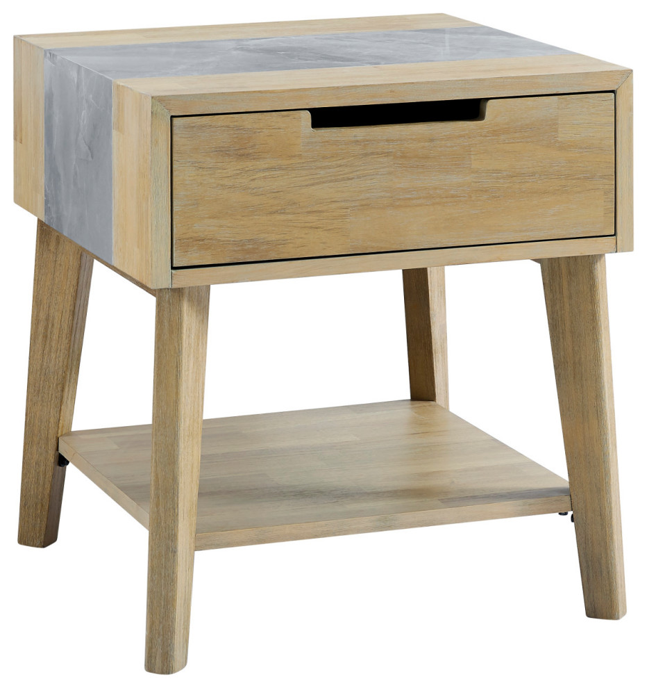 Calgary Gray Sintered Stone End Table Transitional Side Tables And