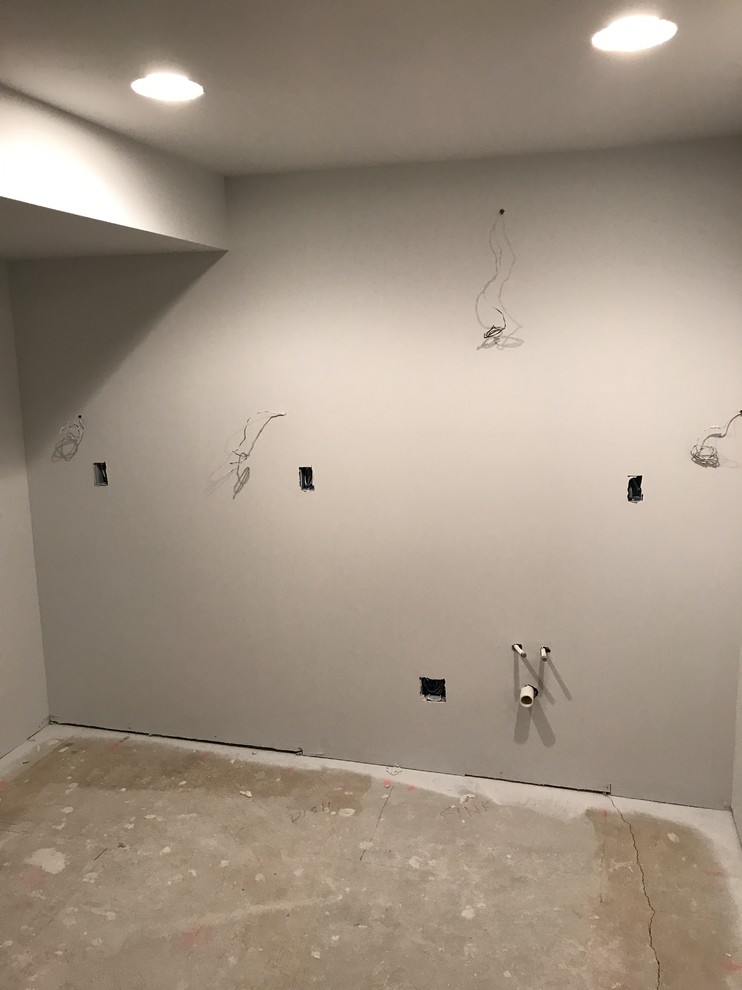 Drywall behind basement