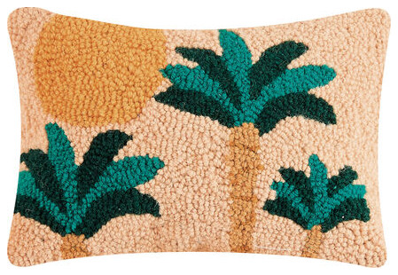 Sunset Palm Trees Hook Pillow