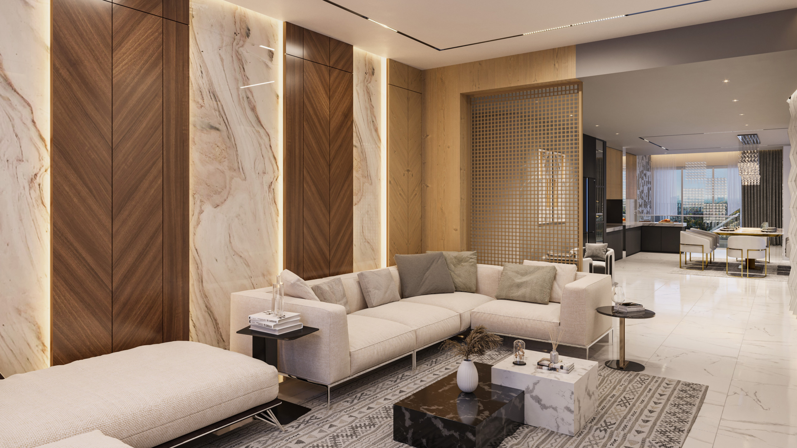 Sleek Contemporary Home Cinema with Luxe Accents in Banstead