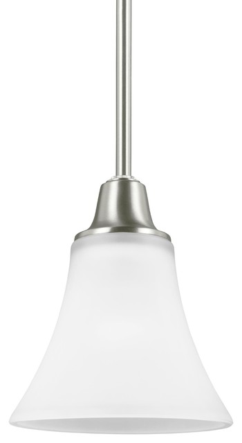 Sea Gull Lighting 1-Light Mini-Pendant, Brushed Nickel