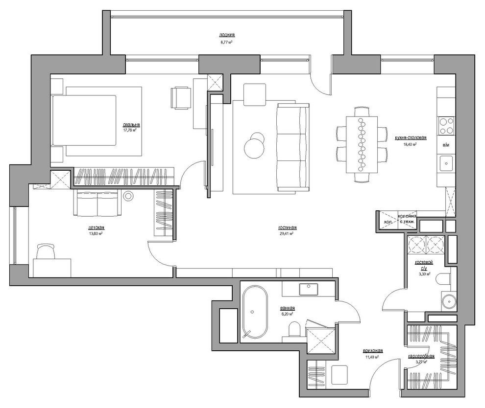 Houzz тур: Софт-минимализм на Мичуринском проспекте | Houzz Россия