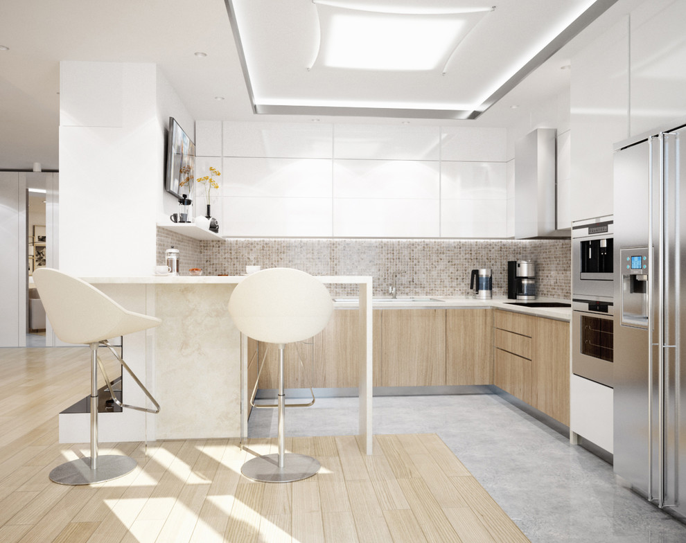 Гостиная-кухня в современном стиле