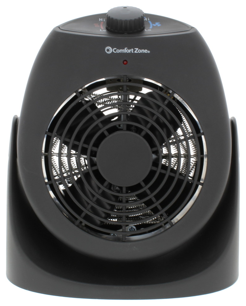 House Fan And Portable Space Heater Combo By Comfort Zone Black