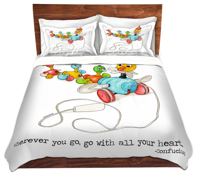 Toys Ducks All Your Heart Microfiber Duvet Cover Contemporary