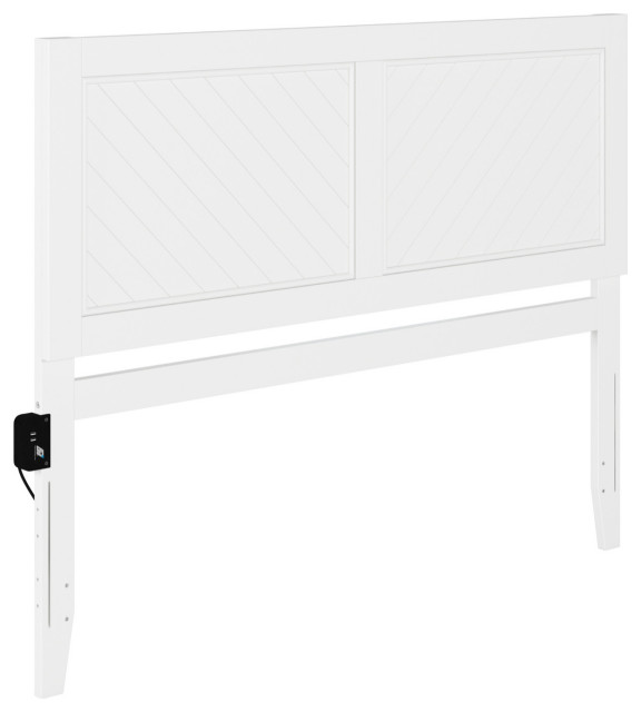 Afi Canyon Solid Wood Rustic Farmhouse Headboard Queen, White