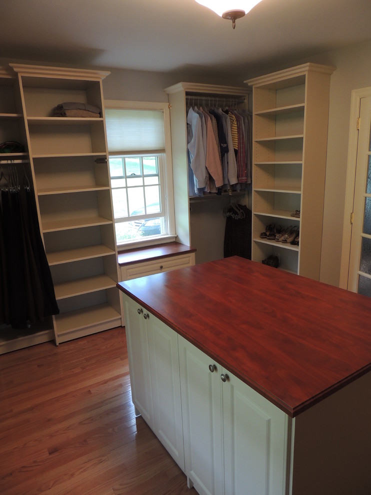 Almond color walk in closet