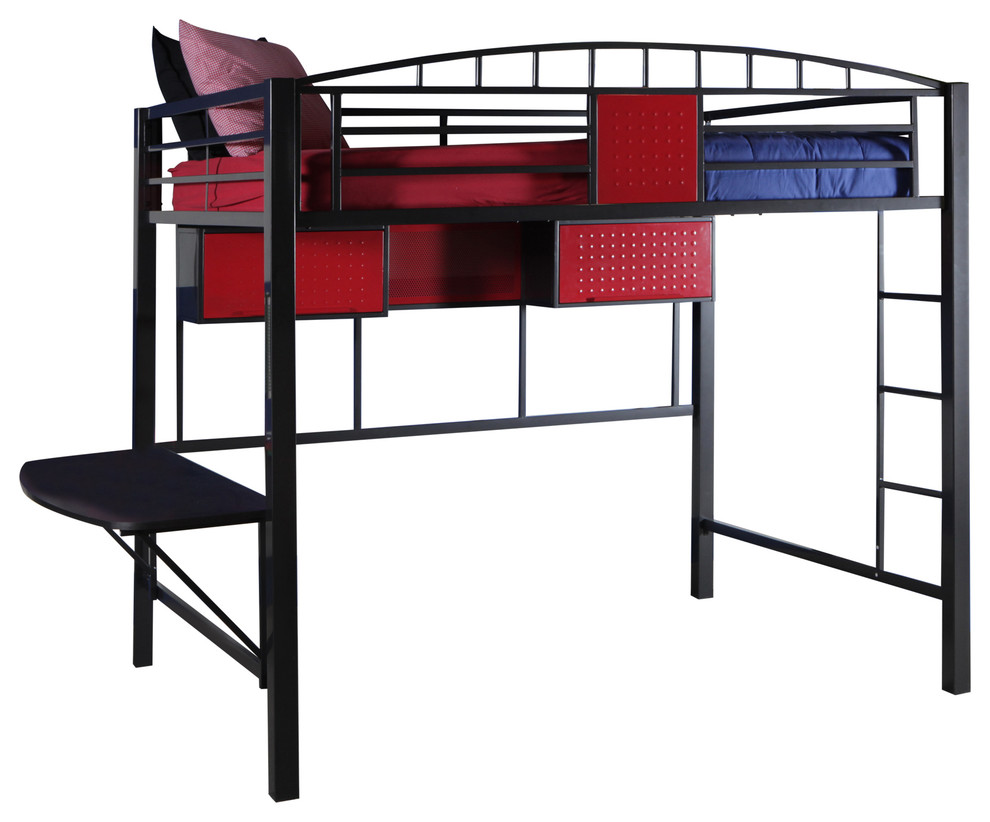 powell loft bed with desk