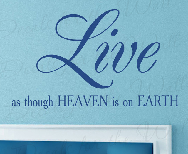 Wall Sticker Decal Quote Vinyl Lettering Adhesive Live Heaven is On Earth J52
