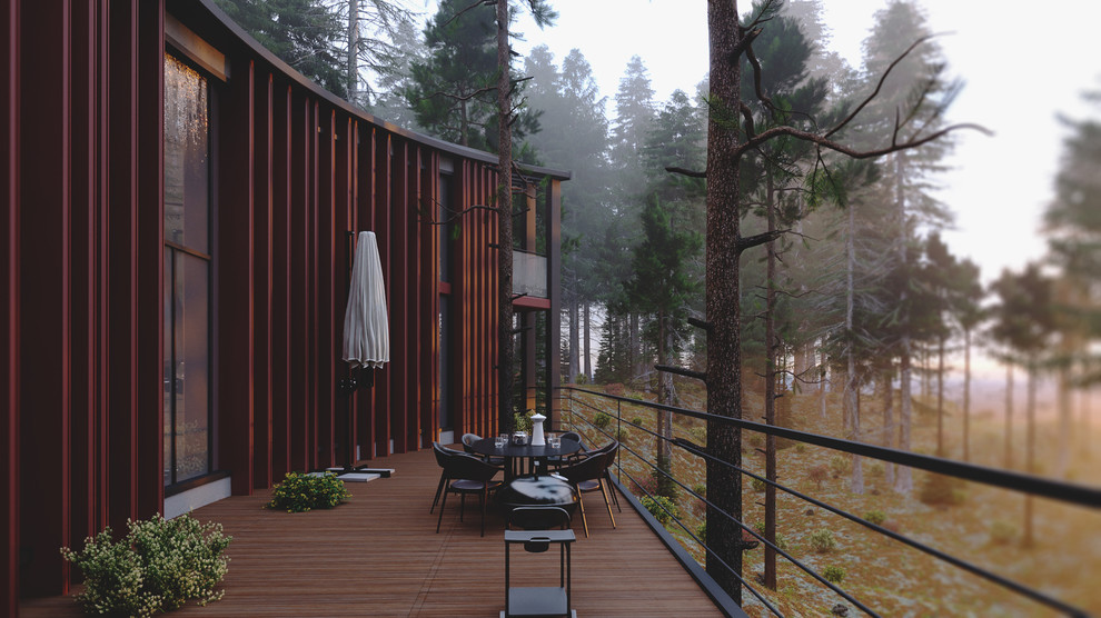 Индивидуальный жилой дом в сосновом лесу