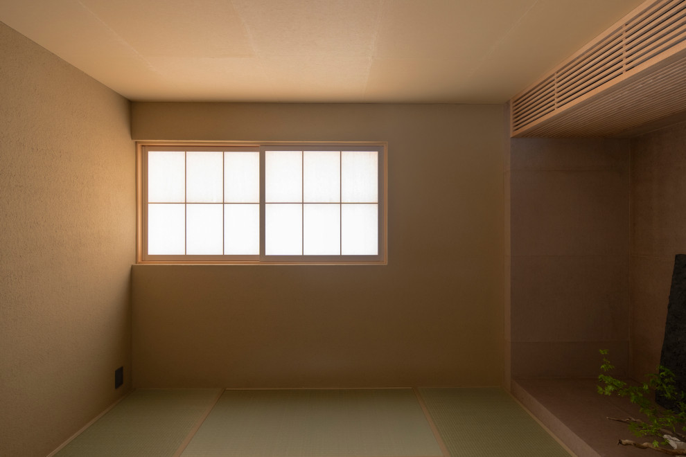 京都にある和モダンなおしゃれなファミリールームの写真